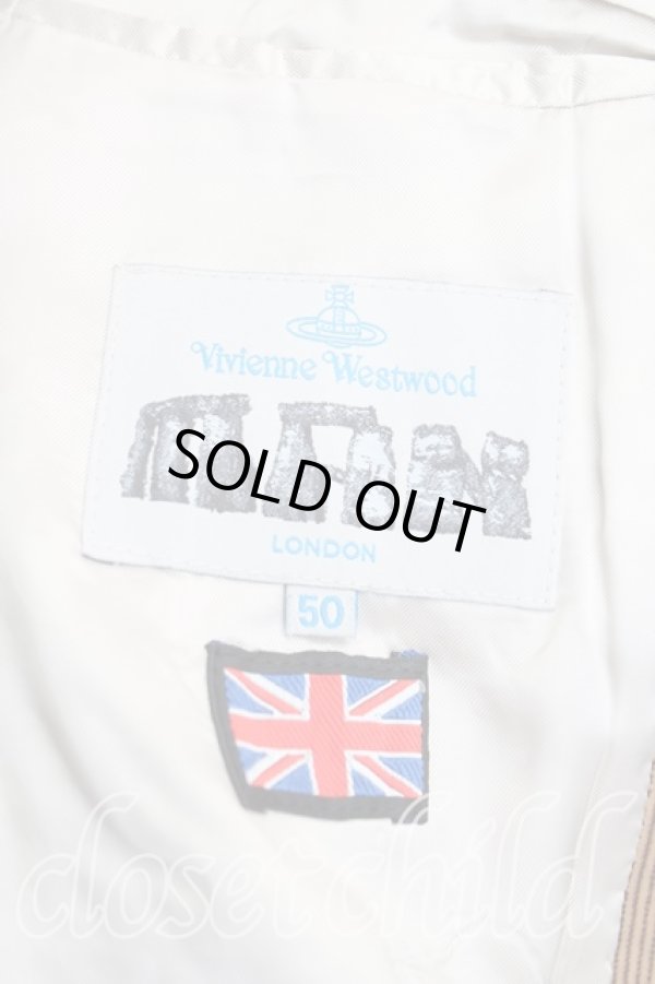 画像3: ヴィヴィアンウエストウッド MAN 中古 / ストライプスエードジャケット 50 茶  H-24-12-15-006-jc-IN-ZH (3)