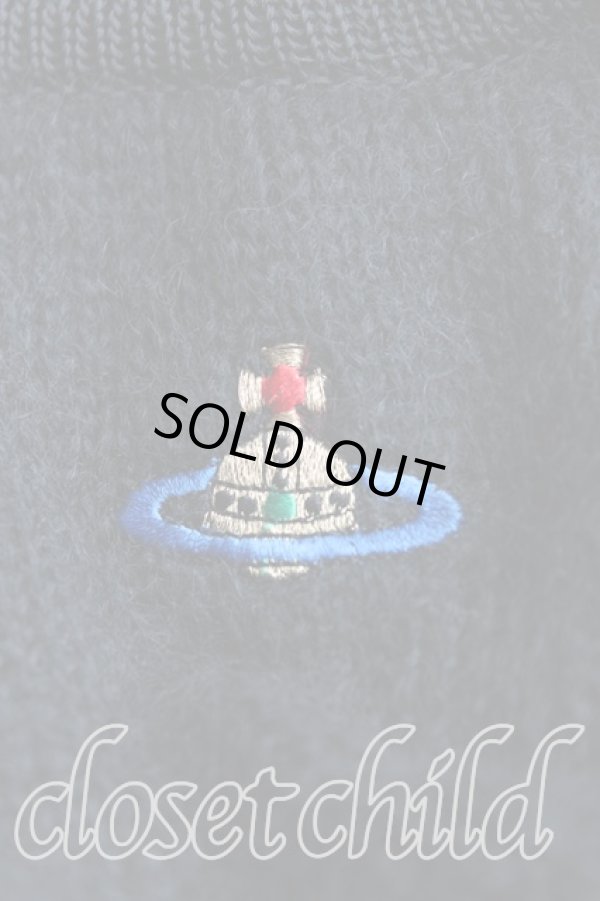 画像5: ヴィヴィアンウエストウッド 中古 / カラーオーブ刺繍ウラウンドネックニット XS 黒  H-24-12-15-053-to-IN-ZH (5)