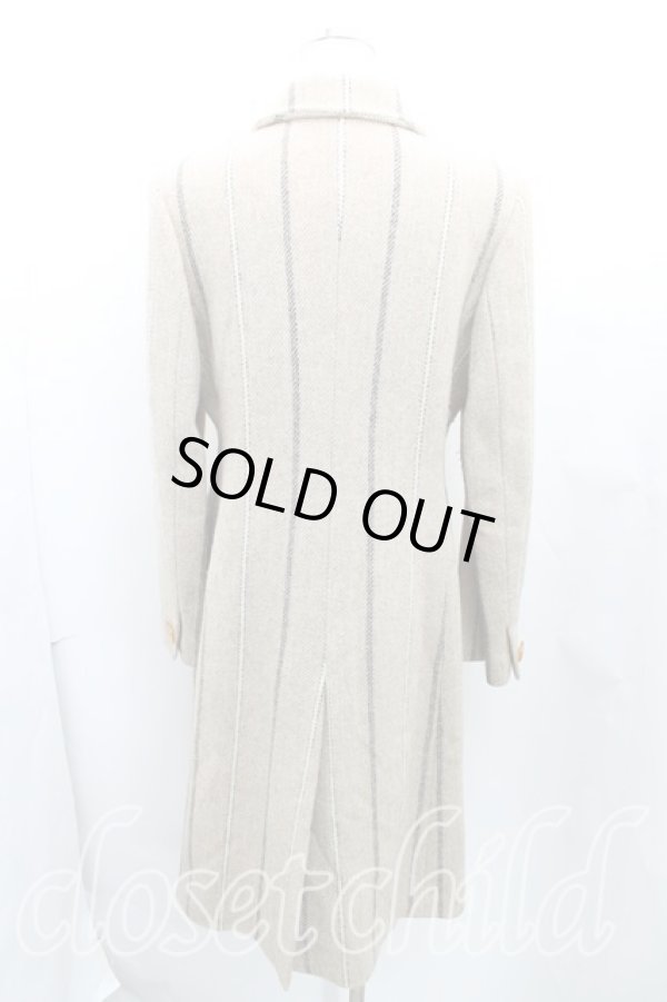 画像2: ヴィヴィアンウエストウッド 中古 / ツイードストライプロングコート UK10 ベージュ  H-24-12-15-009-co-IN-ZH (2)