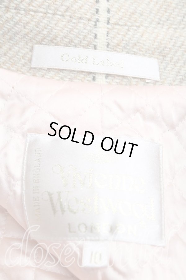 画像3: ヴィヴィアンウエストウッド 中古 / ツイードストライプロングコート UK10 ベージュ  H-24-12-15-009-co-IN-ZH (3)