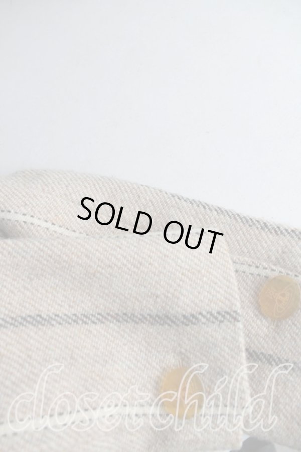 画像8: ヴィヴィアンウエストウッド 中古 / ツイードストライプロングコート UK10 ベージュ  H-24-12-15-009-co-IN-ZH (8)