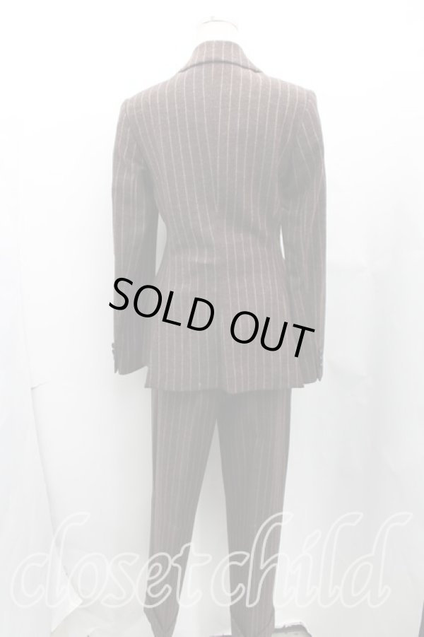 画像2: ヴィヴィアンウエストウッド 中古 / ストライプパンツセットアップ 42 茶  H-24-12-15-012-su-IN-ZH (2)