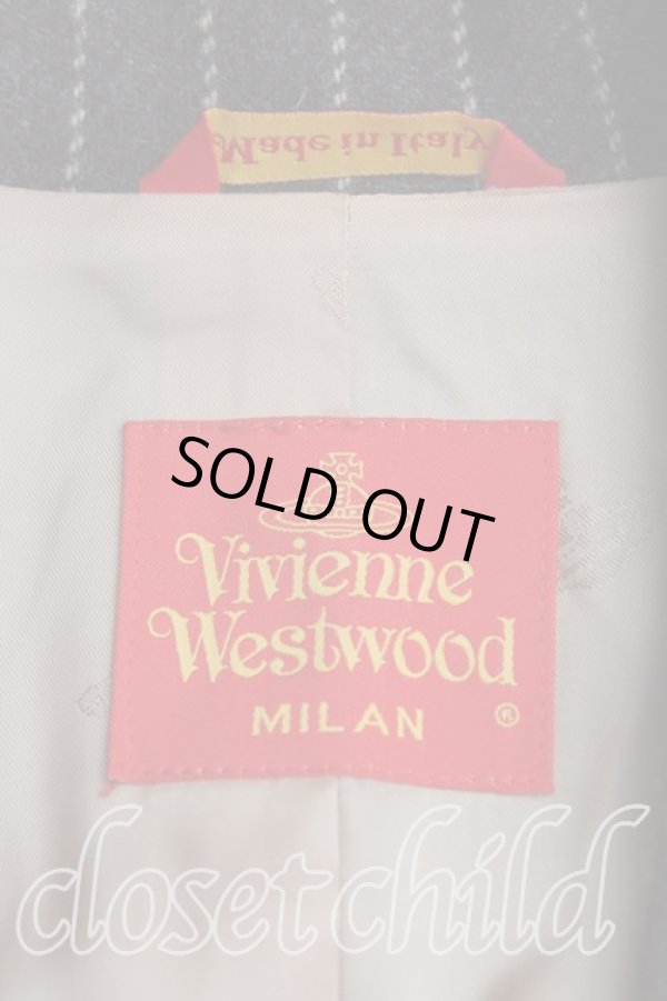 画像5: ヴィヴィアンウエストウッド 中古 / ストライプパンツセットアップ 42 茶  H-24-12-15-012-su-IN-ZH (5)