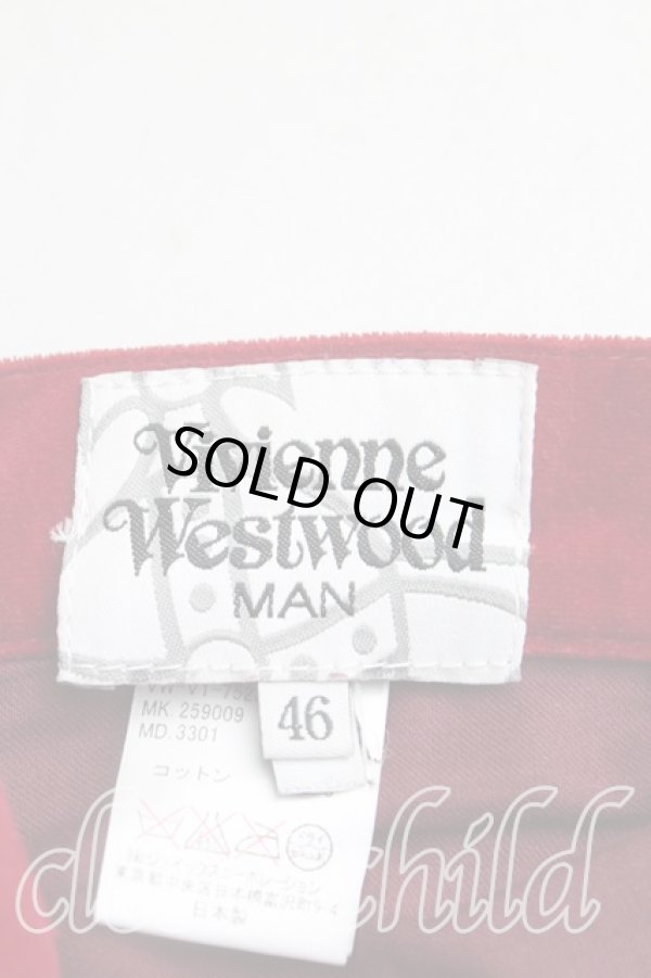 画像3: ヴィヴィアンウエストウッド MAN 中古 / スエードパンツ 46 赤  H-24-12-29-007-pa-IN-ZH (3)