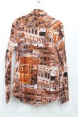画像2: ヴィヴィアンウエストウッド MAN 中古 / バレエリュススカーフシャツ 44 茶  H-25-01-19-025-bl-OD-ZH (2)