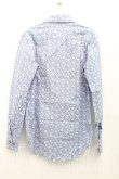 画像2: ヴィヴィアンウエストウッド MAN 中古 / オーブ総柄高襟シャツ 44 青  H-25-01-19-028-bl-IN-ZH (2)