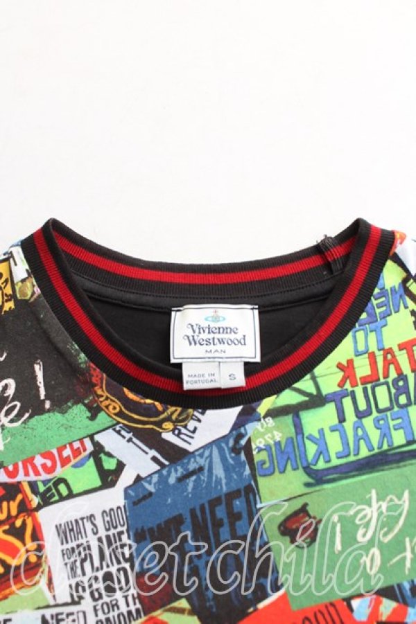 画像5: ヴィヴィアンウエストウッド MAN 中古 / TS/PROTEST 半袖Tシャツ S 黒  H-25-01-19-033-ts-OD-ZH (5)
