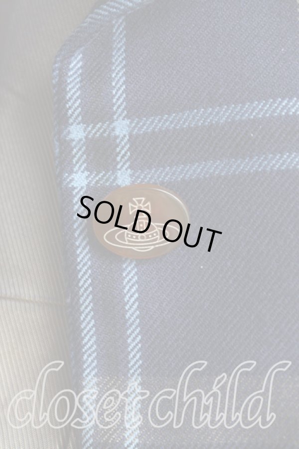 画像6: ヴィヴィアンウエストウッド 中古 / タータンチェックジャケット 40 紺  H-25-01-19-061-jc-OD-ZH (6)