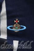 画像8: ヴィヴィアンウエストウッド 中古 / カラーオーブ刺繍ストライプワンピース S 紺  H-25-03-02-018-op-OD-ZH (8)