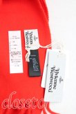 画像2: ヴィヴィアンウエストウッド 中古 / ロゴ刺繍ウールマフラー  赤  H-25-03-02-156-gd-IN-ZH (2)