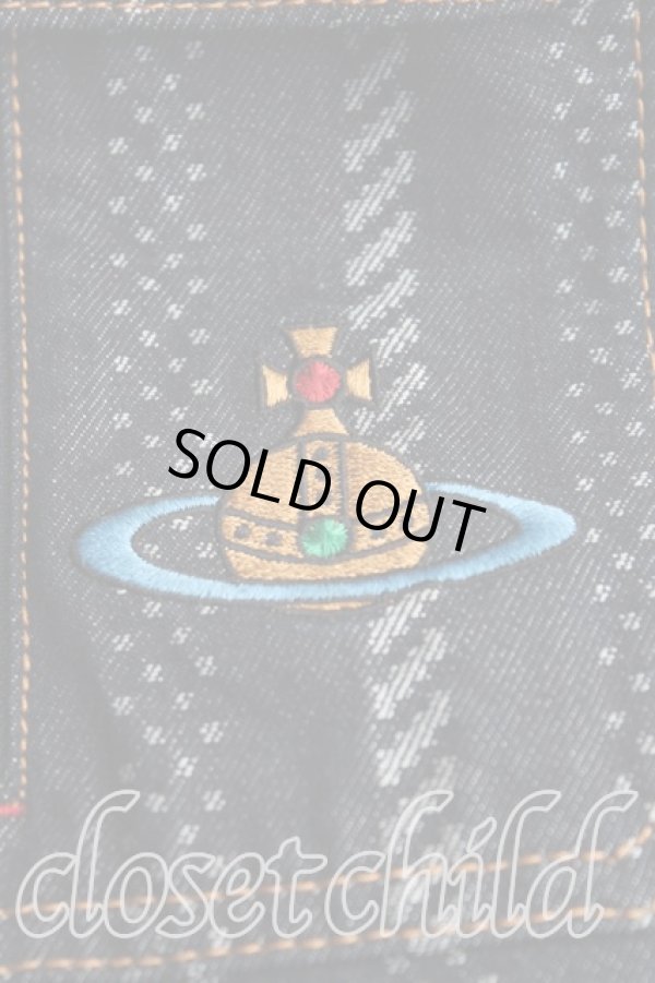 画像5: ヴィヴィアンウエストウッド 中古 / カラーオーブ刺繍デニムジャケット S インディゴ  H-25-03-09-002-jc-OD-ZH (5)
