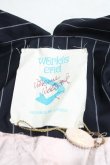画像3: Worlds End 中古 / ストライプパワーショルダージャケット  紺  H-25-03-09-003-jc-IN-ZH (3)
