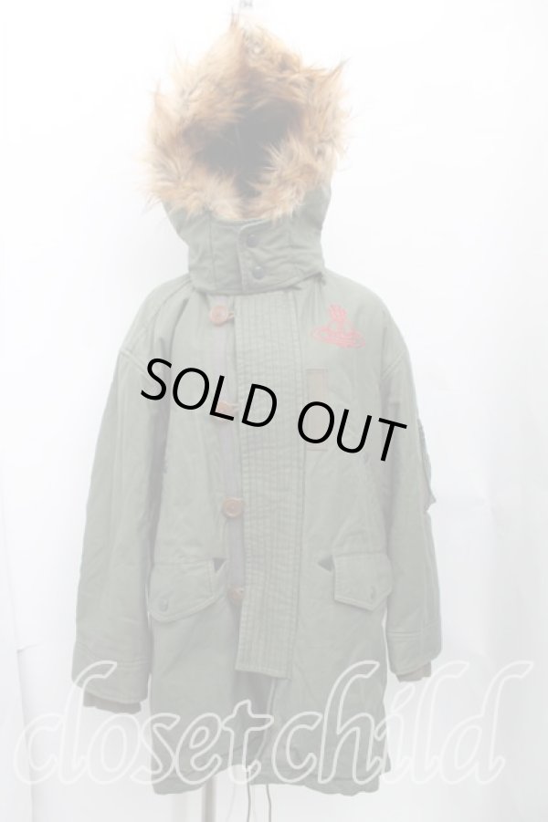 画像3: ヴィヴィアンウエストウッド 中古 / ミリタリーモールスキン ジャケット 00 カーキ  H-25-03-16-004-co-OD-ZH (3)