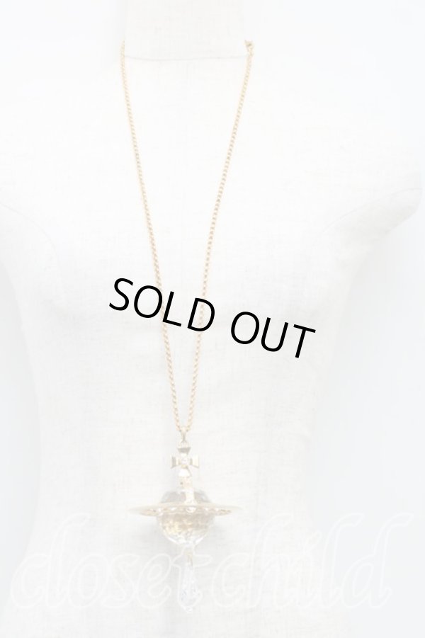 画像4: ヴィヴィアンウエストウッド 中古 / Crystal Dropジャイアントペンダント  ゴールド  H-25-03-16-049-nl-OD-ZH (4)