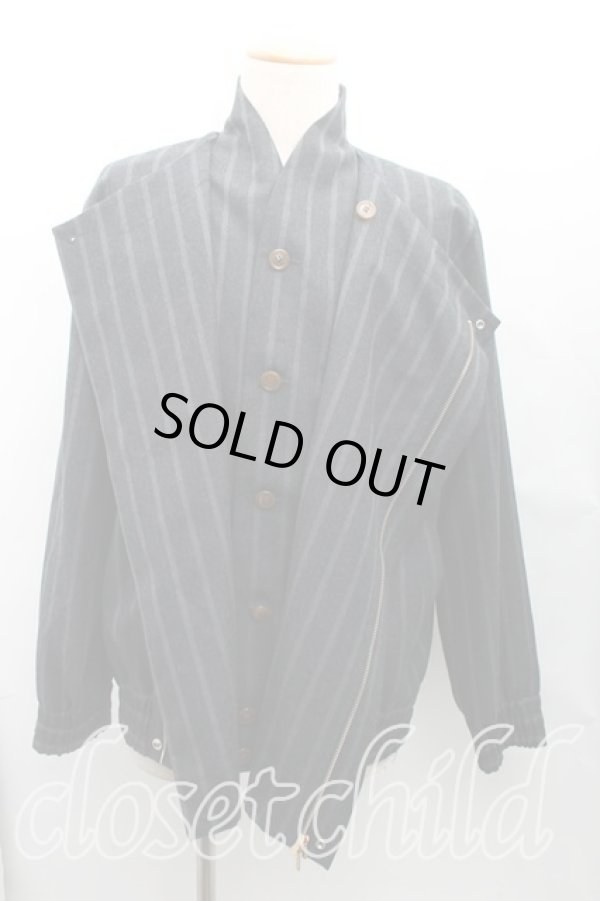 画像3: ヴィヴィアンウエストウッド MAN 中古 / ストライプジップブルゾン 50 灰  H-25-03-23-003-co-OD-ZH (3)