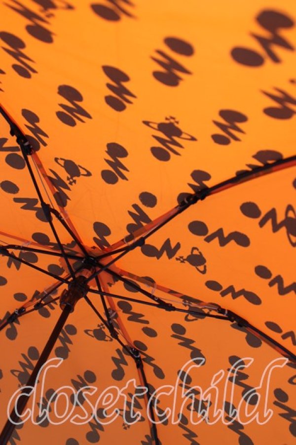 画像2: ヴィヴィアンウエストウッド 中古 / 総柄折リタタミ傘  オレンジ  H-25-03-23-028-gd-IN-ZH (2)