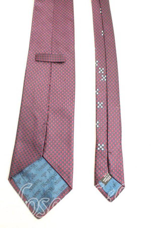 画像2: ヴィヴィアンウエストウッド MAN 中古 / モザイク柄ネクタイ  エンジ  H-25-03-23-060-gd-OD-ZH (2)