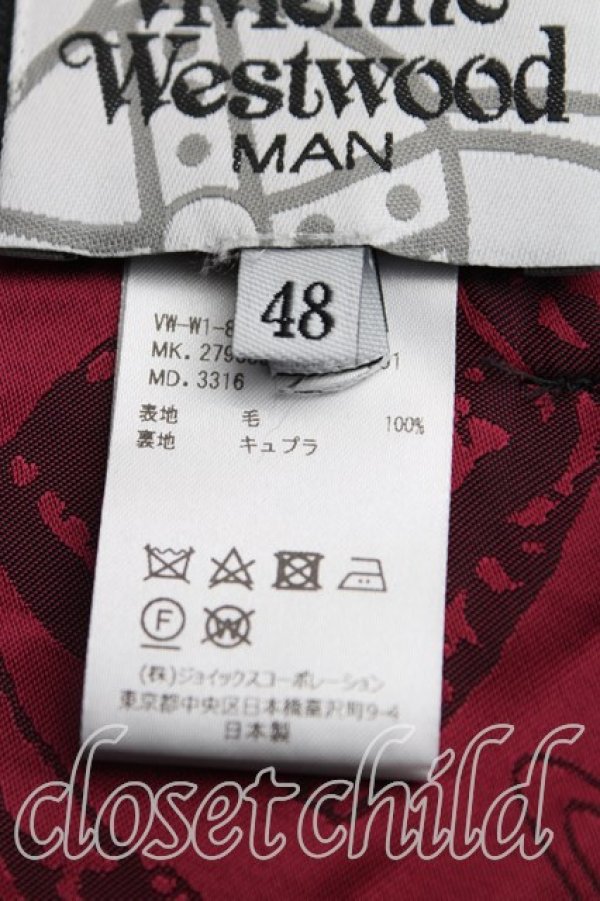 画像4: ヴィヴィアンウエストウッド MAN 中古 / ストライプウールパンツ 48 灰  H-25-03-23-007-pa-OD-ZH (4)
