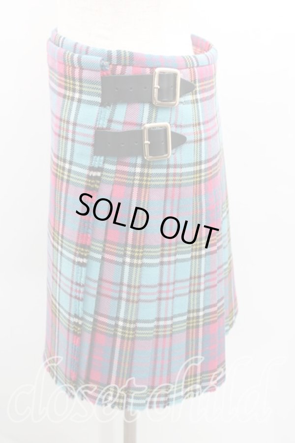 画像4: Worlds End 中古 / ブルーマックキルトスカート I 青  H-25-03-23-011-sk-OD-ZH (4)