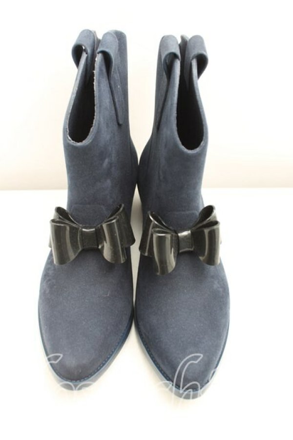 画像2: ヴィヴィアンウエストウッド×Melissa 中古 / プロテクションブーツ 24.5cm 紺  H-25-03-30-030-sh-OD-ZH (2)