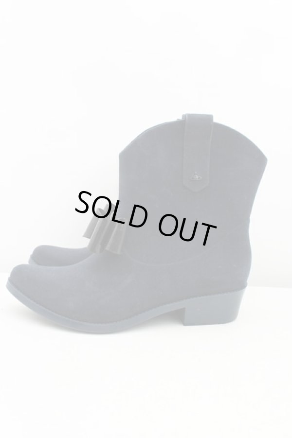 画像3: ヴィヴィアンウエストウッド×Melissa 中古 / プロテクションブーツ 24.5cm 紺  H-25-03-30-030-sh-OD-ZH (3)