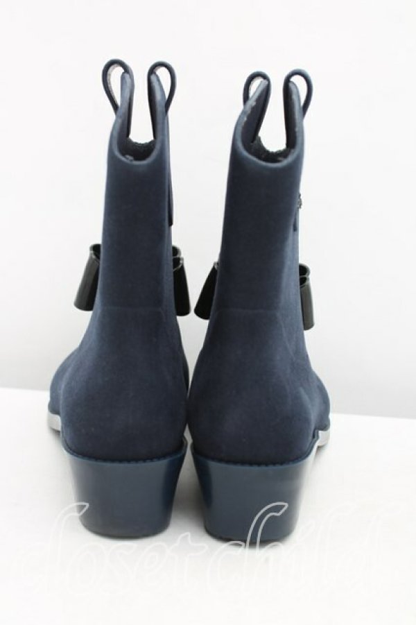 画像4: ヴィヴィアンウエストウッド×Melissa 中古 / プロテクションブーツ 24.5cm 紺  H-25-03-30-030-sh-OD-ZH (4)
