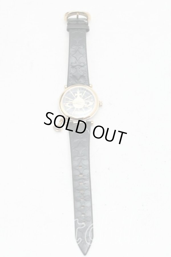 画像2: ヴィヴィアンウエストウッド 中古 / オーブチャームウォッチ  黒×ゴールド  H-25-03-30-036-ac-IN-ZH (2)