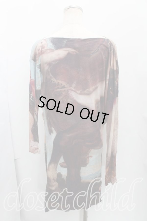 画像2: ANGLOMANIA 中古 / ルーベンスカットソーワンピ L マルチ  H-25-03-30-066-op-OD-ZH (2)