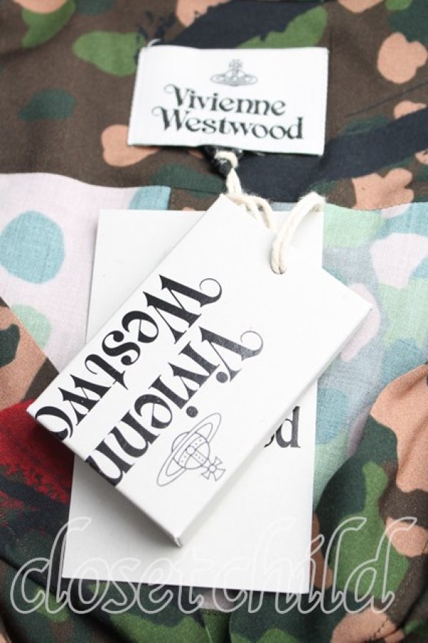 画像3: ヴィヴィアンウエストウッド 中古 / カモフラージュGARRET DRESS 38（7号） カーキ  H-25-03-30-070-op-OD-ZH (3)