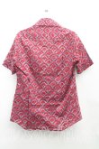 画像2: ヴィヴィアンウエストウッド 中古 / カラーオーブ刺繍総柄半袖シャツ II(9号相当） 赤ｘ青  H-25-03-30-094-bl-OD-ZH (2)
