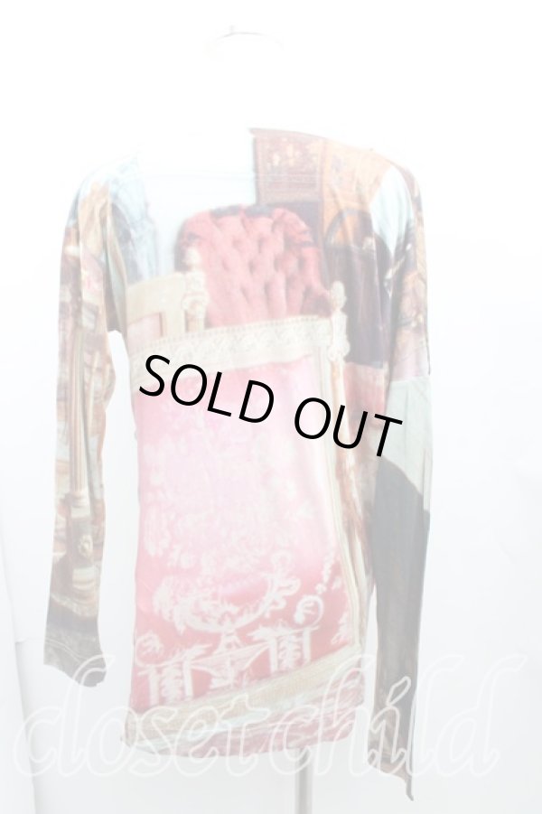 画像2: ANGLOMANIA 中古 / サロン柄カットソー M マルチ  H-25-03-30-127-to-OD-ZH (2)