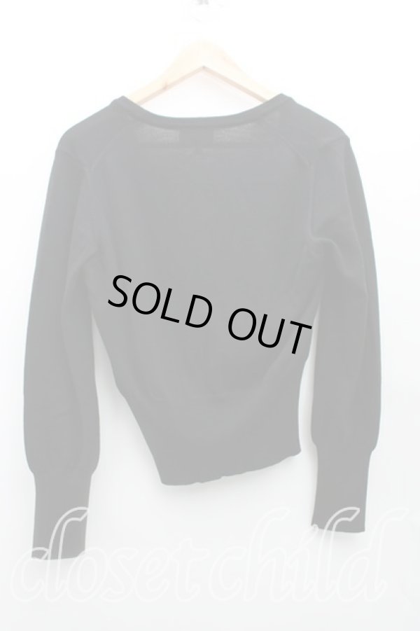 画像2: ヴィヴィアンウエストウッド 中古 / カラーオーブ刺繍カーディガン M 黒  H-25-03-30-147-to-OD-ZH (2)