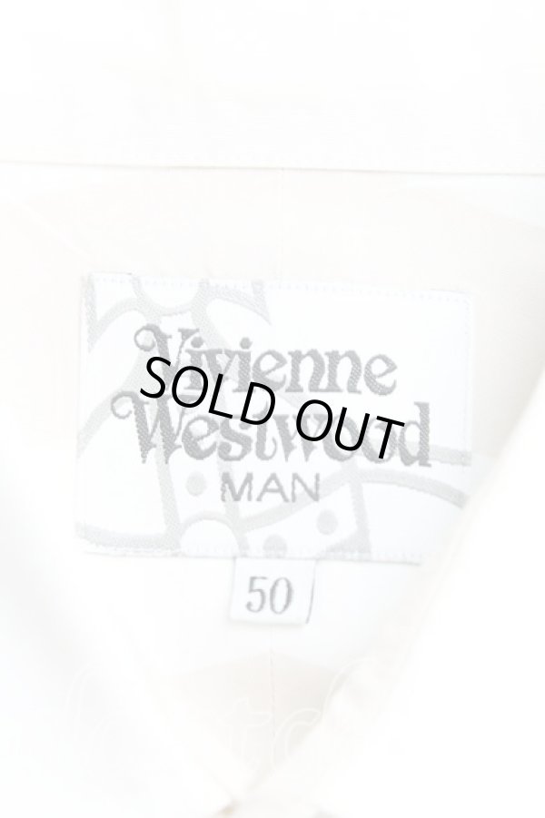 画像3: ヴィヴィアンウエストウッド MAN 中古 / オーブ刺繍ストライプシャツ 50 茶  H-25-03-30-169-bl-OD-ZH (3)