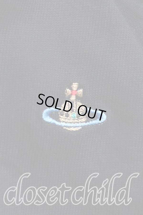 画像6: ヴィヴィアンウエストウッド 中古 / カラーオーブ刺繍コットンロングカーディガン M 黒  H-25-04-06-055-to-OD-ZH (6)