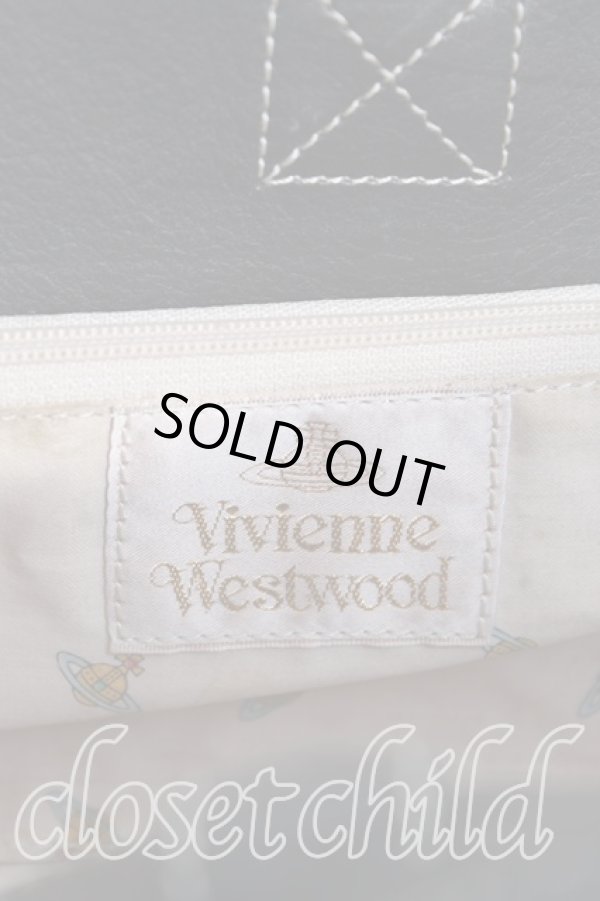 画像4: ヴィヴィアンウエストウッド 中古 / スクエアレザーハンドバッグ  黒  H-25-04-06-072-ba-IN-ZH (4)