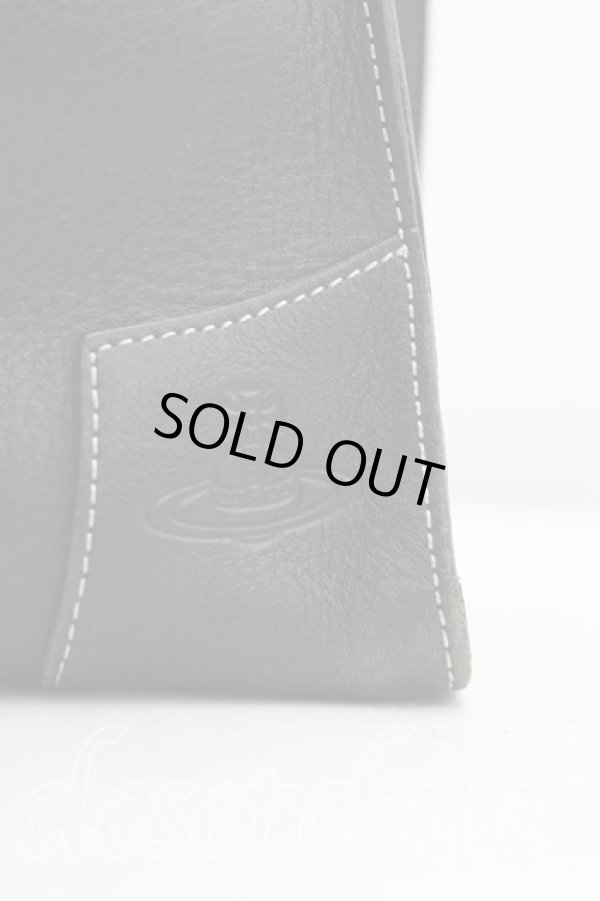 画像6: ヴィヴィアンウエストウッド 中古 / スクエアレザーハンドバッグ  黒  H-25-04-06-072-ba-IN-ZH (6)