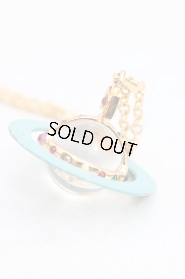 画像2: ヴィヴィアンウエストウッド 中古 / ヴィンテージスモールオーブネックレス  青xゴールド  H-25-04-06-079-nl-OD-ZH (2)