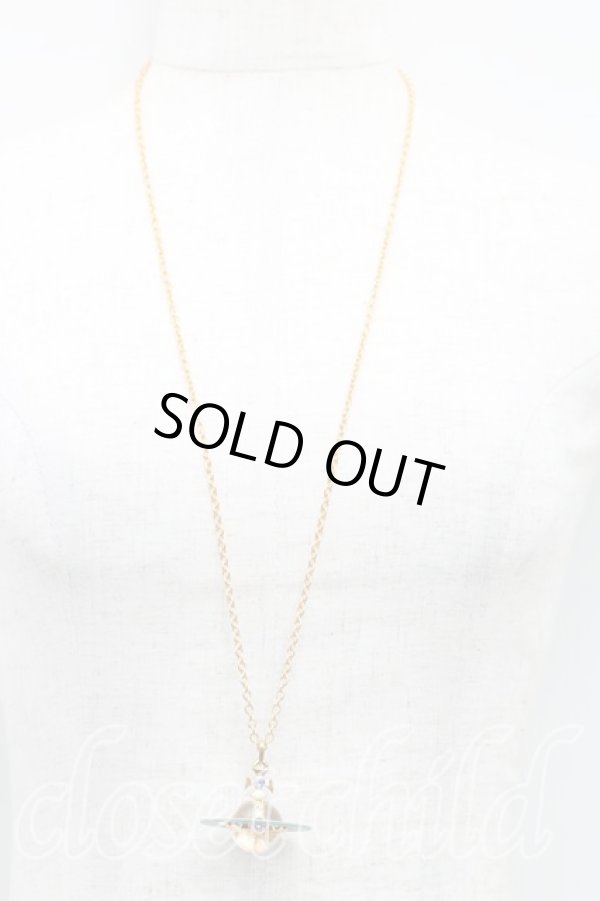 画像5: ヴィヴィアンウエストウッド 中古 / ヴィンテージスモールオーブネックレス  青xゴールド  H-25-04-06-079-nl-OD-ZH (5)