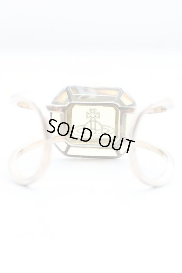 画像4: ヴィヴィアンウエストウッド 中古 / エメラルドフレームバングル  ゴールド  H-25-04-06-091-ac-IN-ZH (4)