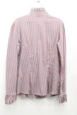 画像2: ANGLOMANIA 中古 / ストライプフリルシャツ 42（11号相当） 赤×灰  H-25-04-06-014-bl-IN-ZH (2)
