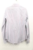画像2: ヴィヴィアンウエストウッド 中古 / ストライプフロント変形シャツ 2(9号相当) 青×赤  H-25-04-06-016-bl-IN-ZH (2)