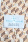 画像3: ヴィヴィアンウエストウッド MAN 中古 / オーブ総柄ラメ刺繍ネクタイ  茶  H-25-04-13-057-gd-OD-ZH (3)