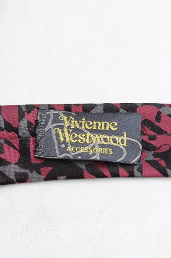 画像3: ヴィヴィアンウエストウッド MAN 中古 / モザイク柄ネクタイ  灰x紫  H-25-04-13-060-gd-OD-ZH (3)