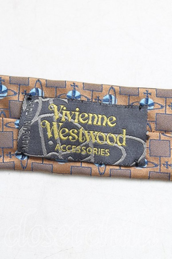 画像3: ヴィヴィアンウエストウッド MAN 中古 / オーブ総柄ネクタイ  茶  H-25-04-13-073-gd-OD-ZH (3)