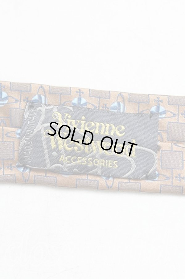 画像3: ヴィヴィアンウエストウッド MAN 中古 / オーブ総柄ネクタイ  茶  H-25-04-13-073-gd-OD-ZH (3)