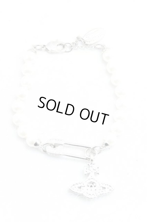 画像2: ヴィヴィアンウエストウッド 中古 / LUCRECEパールブレスレット  シルバー  H-25-04-13-003-ac-OD-ZH (2)