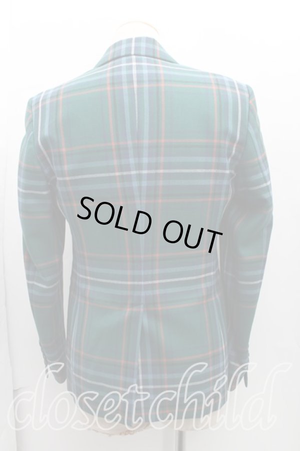 画像2: ヴィヴィアンウエストウッド MAN 中古 / タータンチェックウエストコートジャケット 44(メンズS) 緑  H-25-04-20-003-jc-OD-ZH (2)