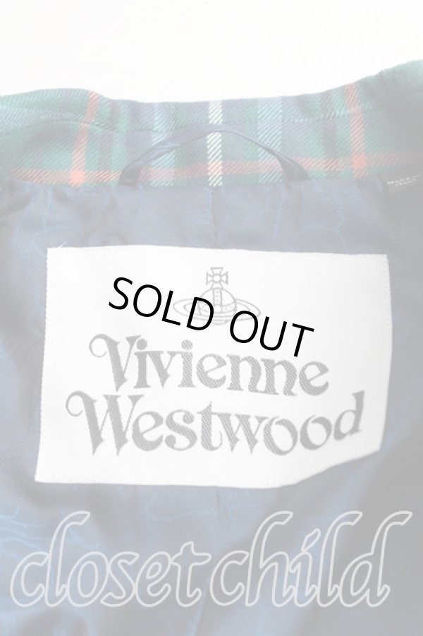 画像3: ヴィヴィアンウエストウッド MAN 中古 / タータンチェックウエストコートジャケット 44(メンズS) 緑  H-25-04-20-003-jc-OD-ZH (3)