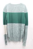 画像2: ヴィヴィアンウエストウッド MAN 中古 / カラーオーブ刺繍ボーダーサマーニット M 緑  H-25-04-20-043-to-OD-ZH (2)