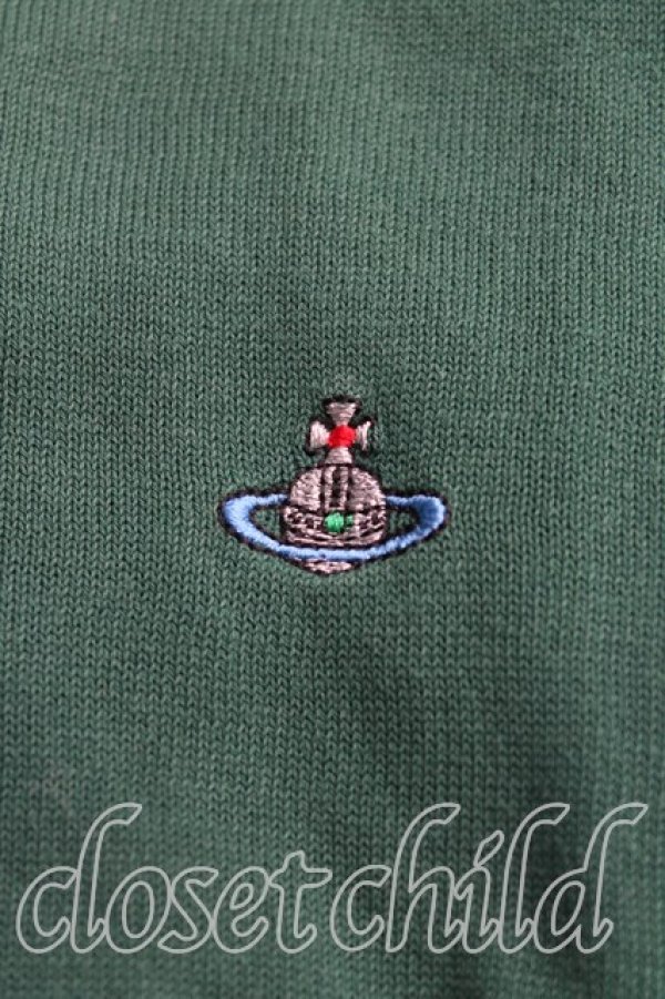 画像4: ヴィヴィアンウエストウッド MAN 中古 / カラーオーブ刺繍ボーダーサマーニット M 緑  H-25-04-20-043-to-OD-ZH (4)
